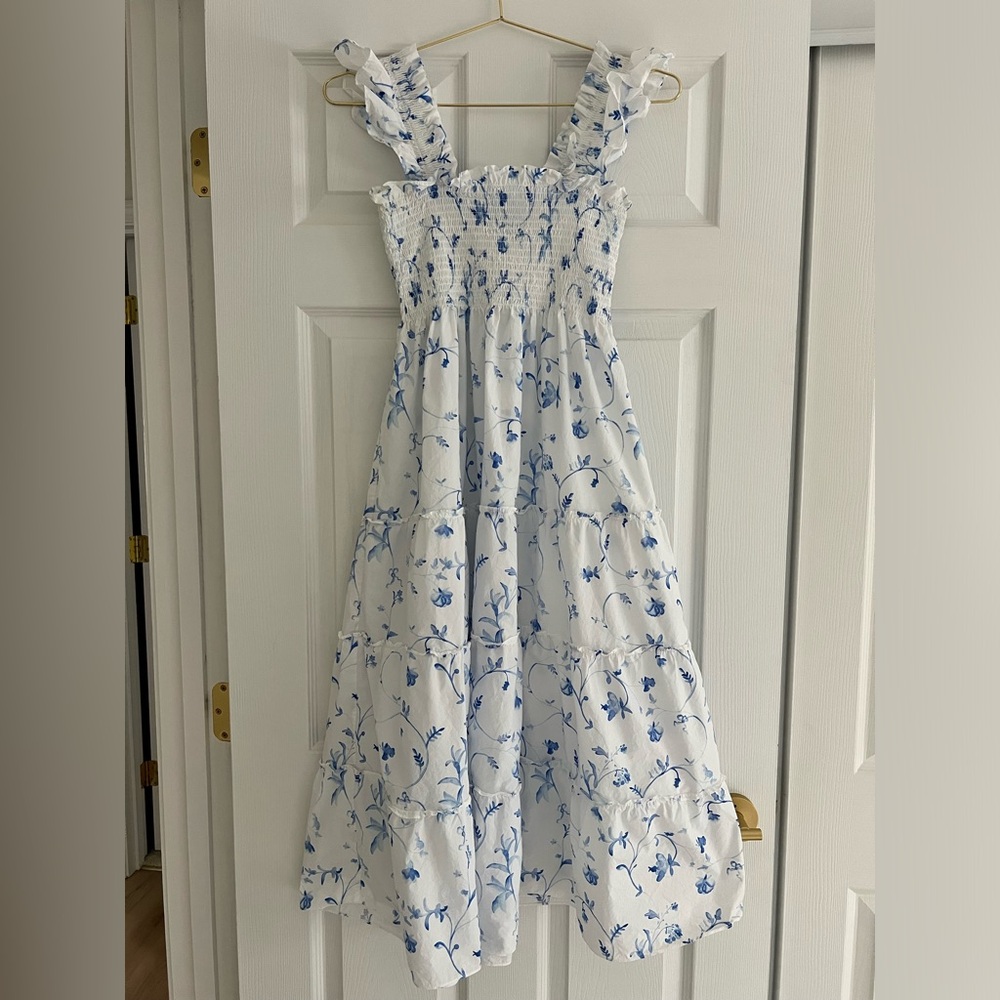 Hill House Ellie Nap Dress - SMALL - Blue Botanical